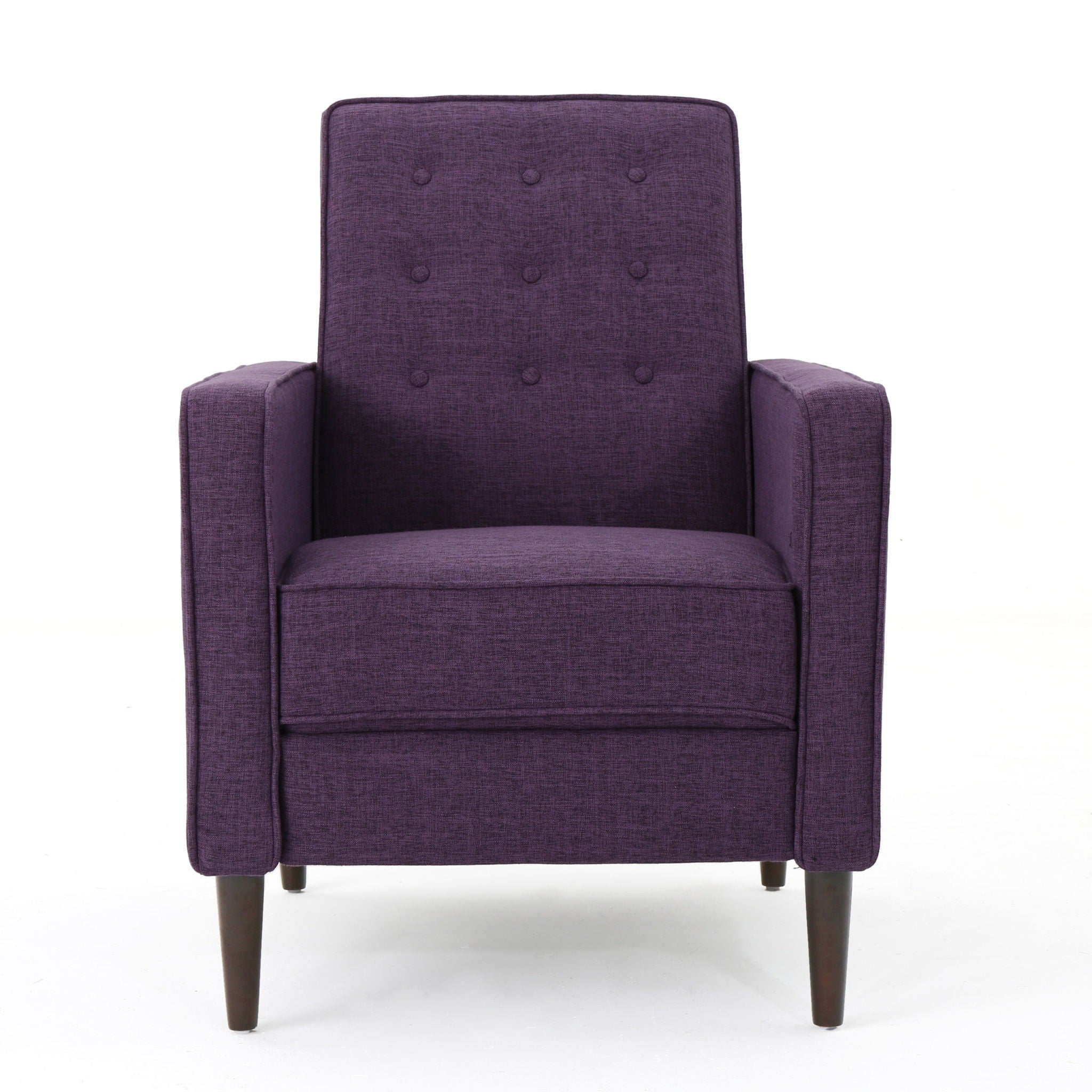 Mid-Century Modern Recliner With Button Tufted Waffle Stitch
