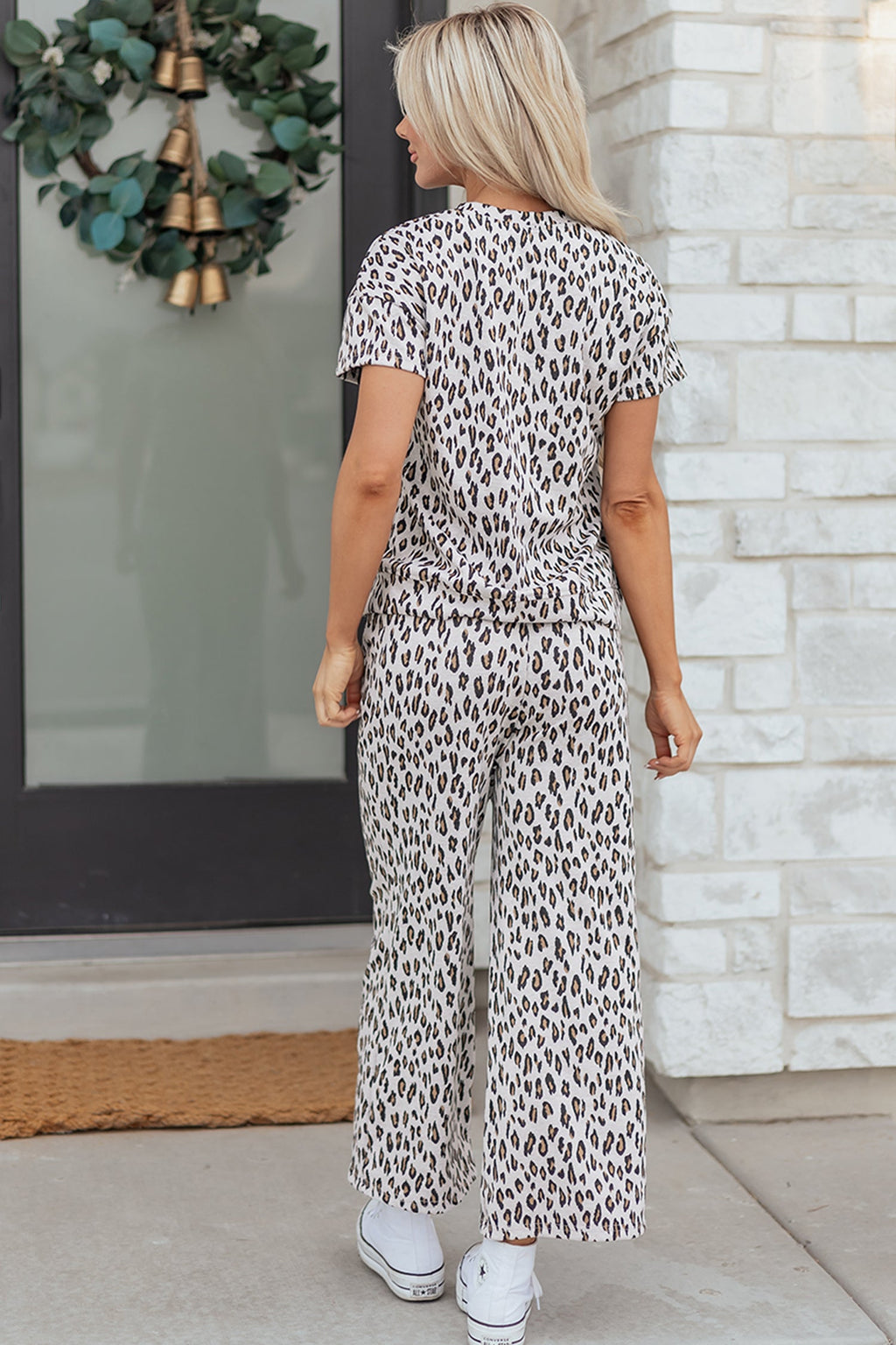 Leopard Short Sleeve Tee & Pants Set