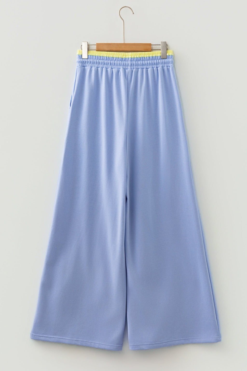 Colorblock Flower Patchwork Drawstring Wide Leg Pants