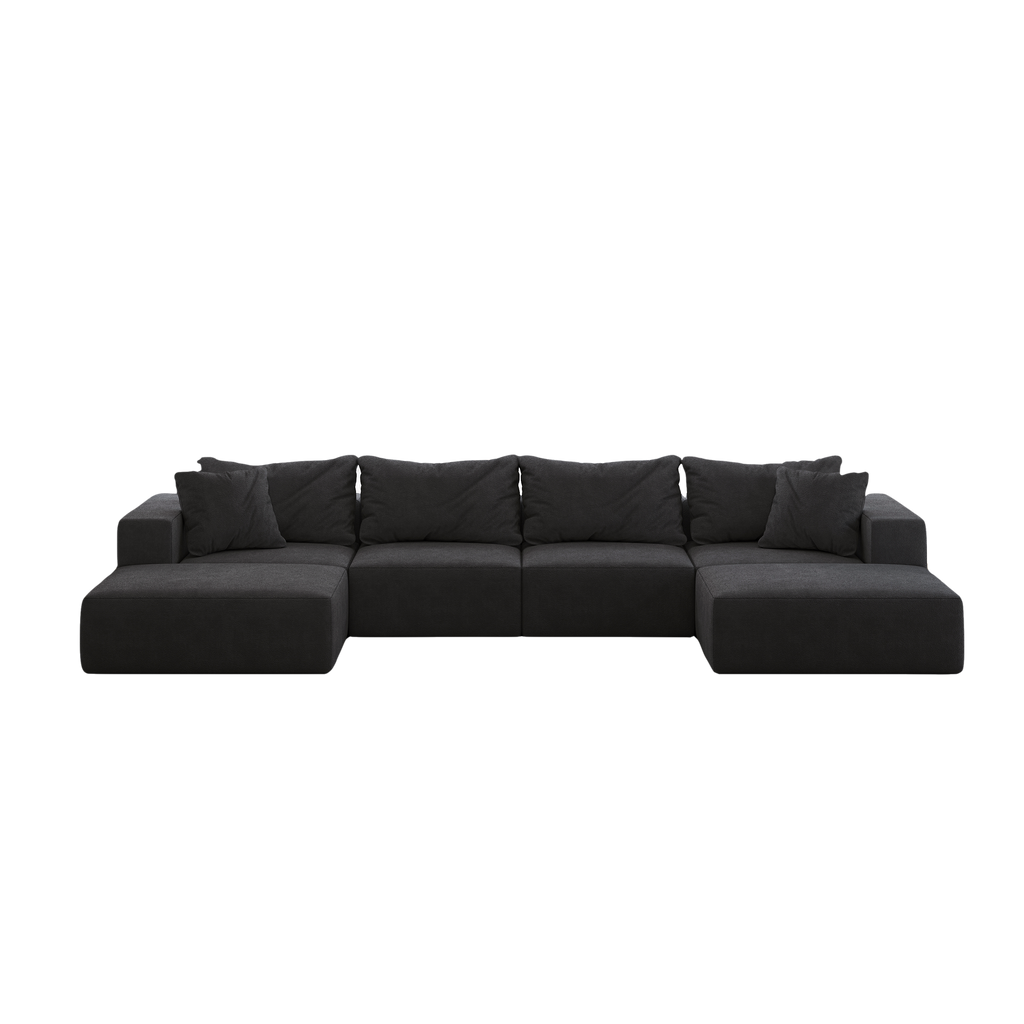 Oversized sponge cloud sofa,Modern Upholstered Sectional Sofa Couch Set,Modular 162' L Shaped Sectional Living Room Sofa Set With 6 Pillows,Free Combination Sofa Couch for Living Room,Bedroom