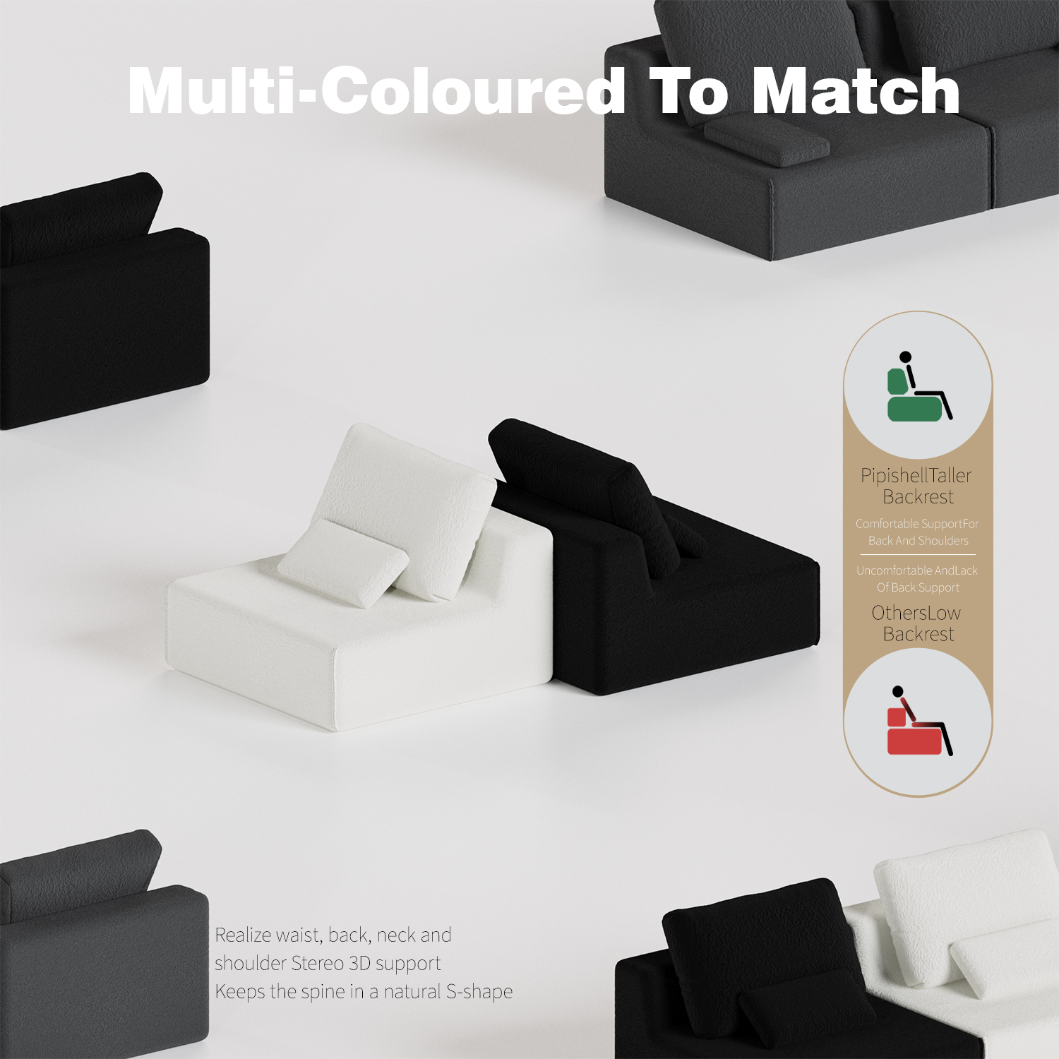 Oversized Modular Sectional Sofa,Luxury Boucle Floor Couch Set,Convertible Compressed Couch,Spacious Foam-Filled Sofa for Living Room, Free Combination,3 Colors