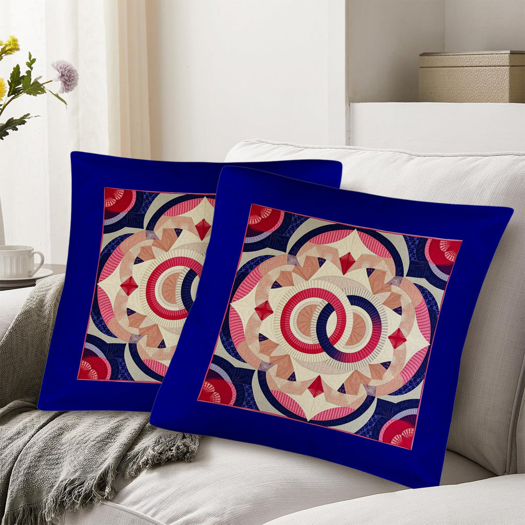 Double Ring Pattern Custom Pillow Case 18" x 18" - Pack of 2 (Made in USA)