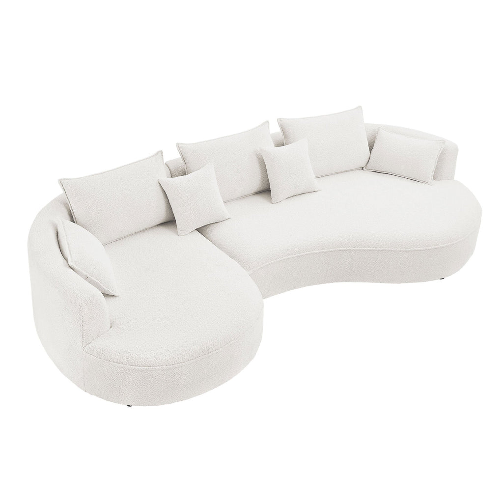 Curved Sofa with Ingenious Shape White
