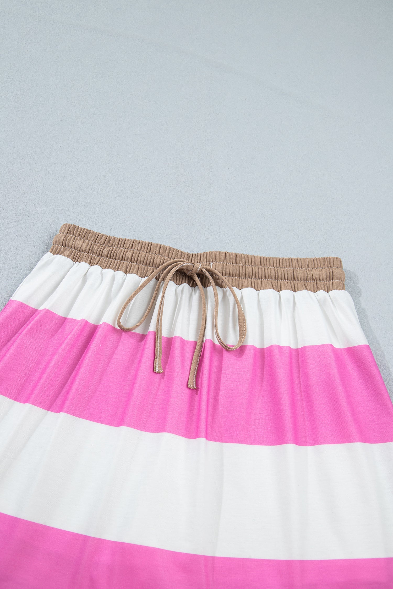 Stripe Raw Edge Polo Tee & Mini Skort Set