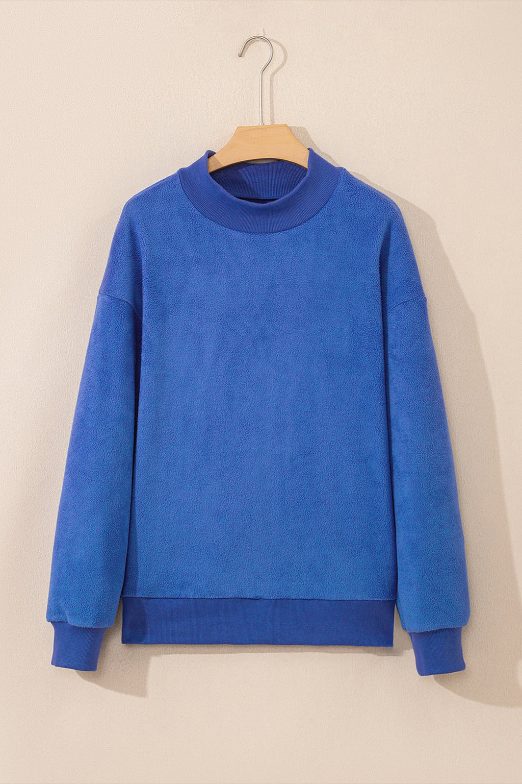 Solid Reversible Mock Neck Oversized Sweatshirt