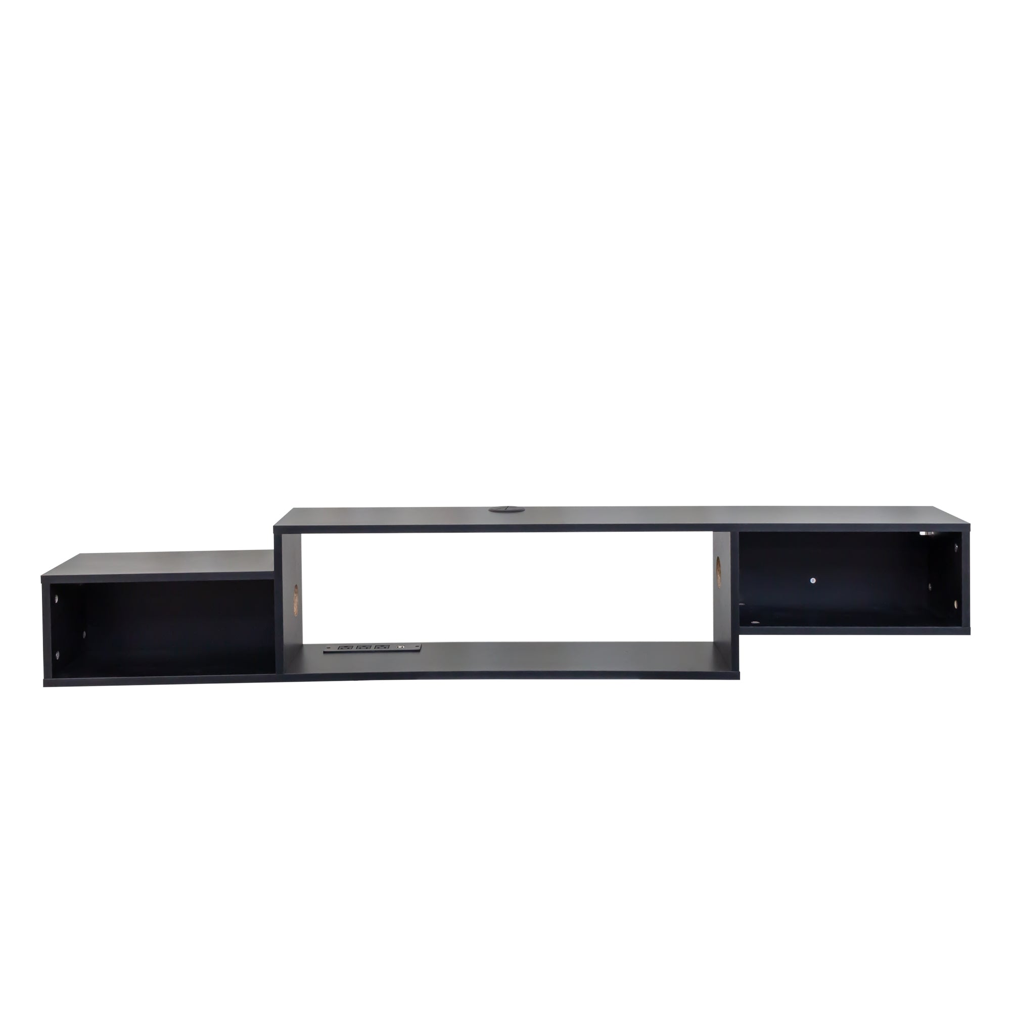 65.35in Wall Mounted Floating  TV Stand with 20 Color LEDs and Charging Station