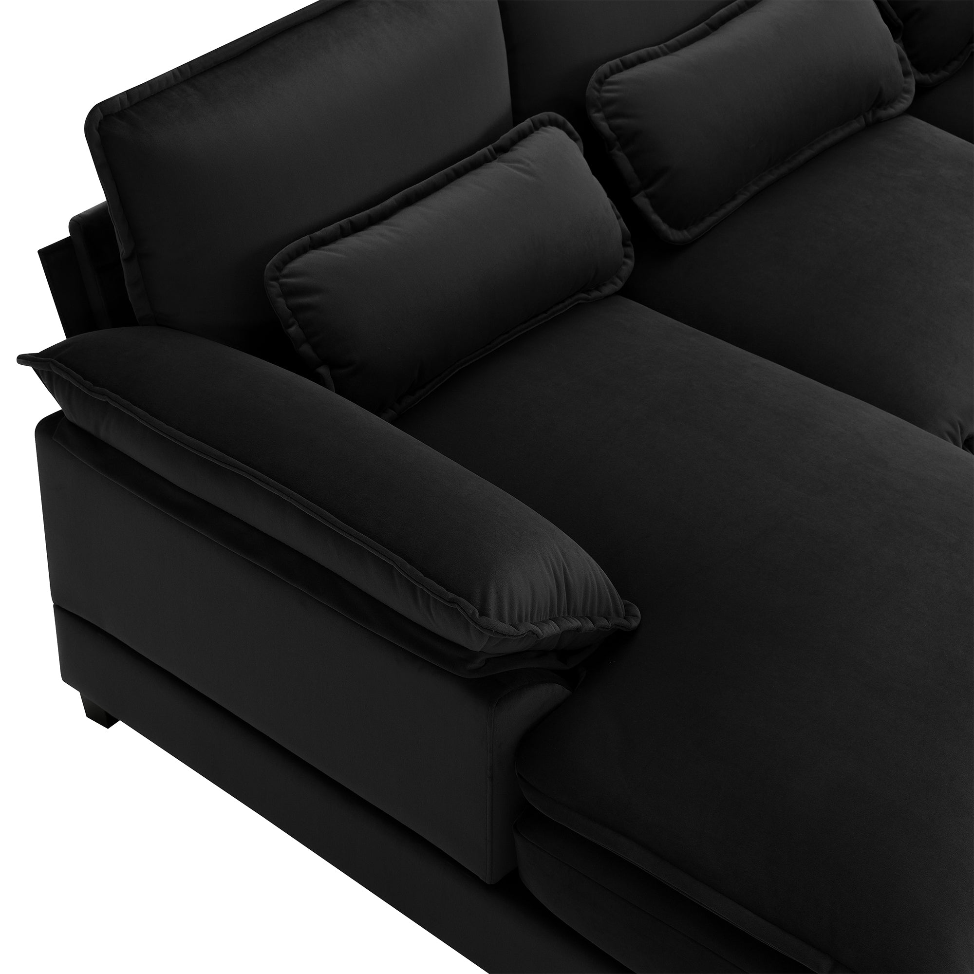 110*55' Modern U-shaped Sectional Sofa with Waist Pillows,6-seat Upholstered Symmetrical Sofa Furniture,Sleeper Sofa Couch with Chaise Lounge for Living Room,Apartment,5 Colours
