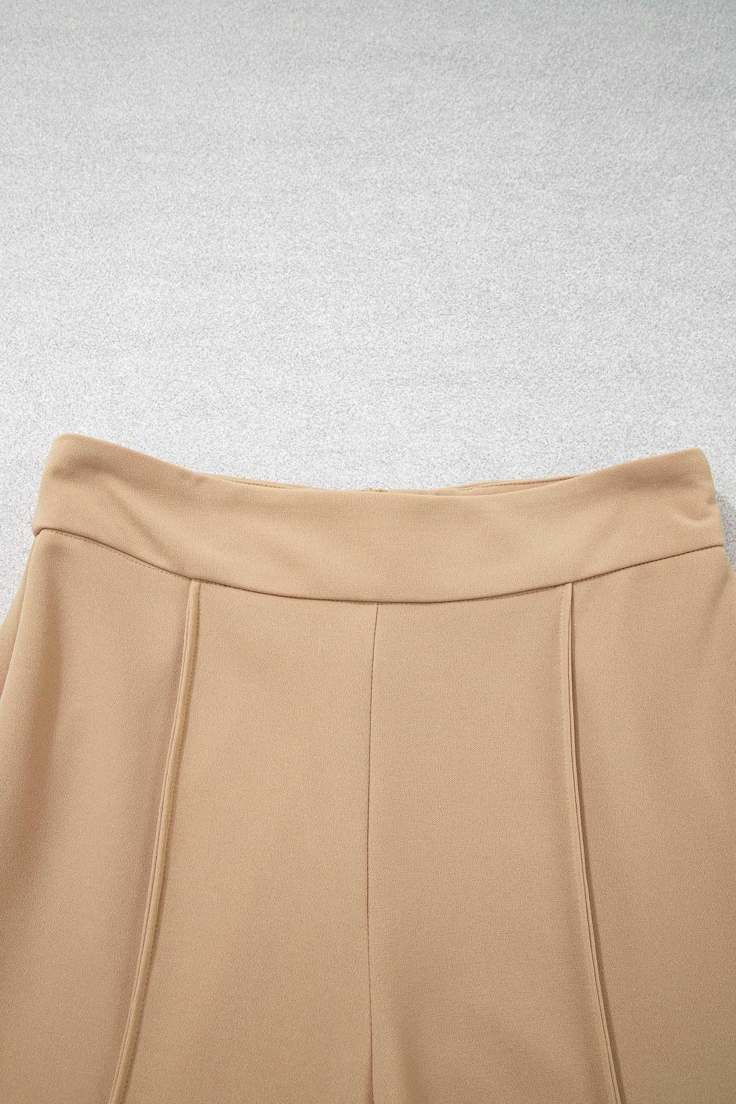 Solid High Waist Exposed Seam Bootcut Pants