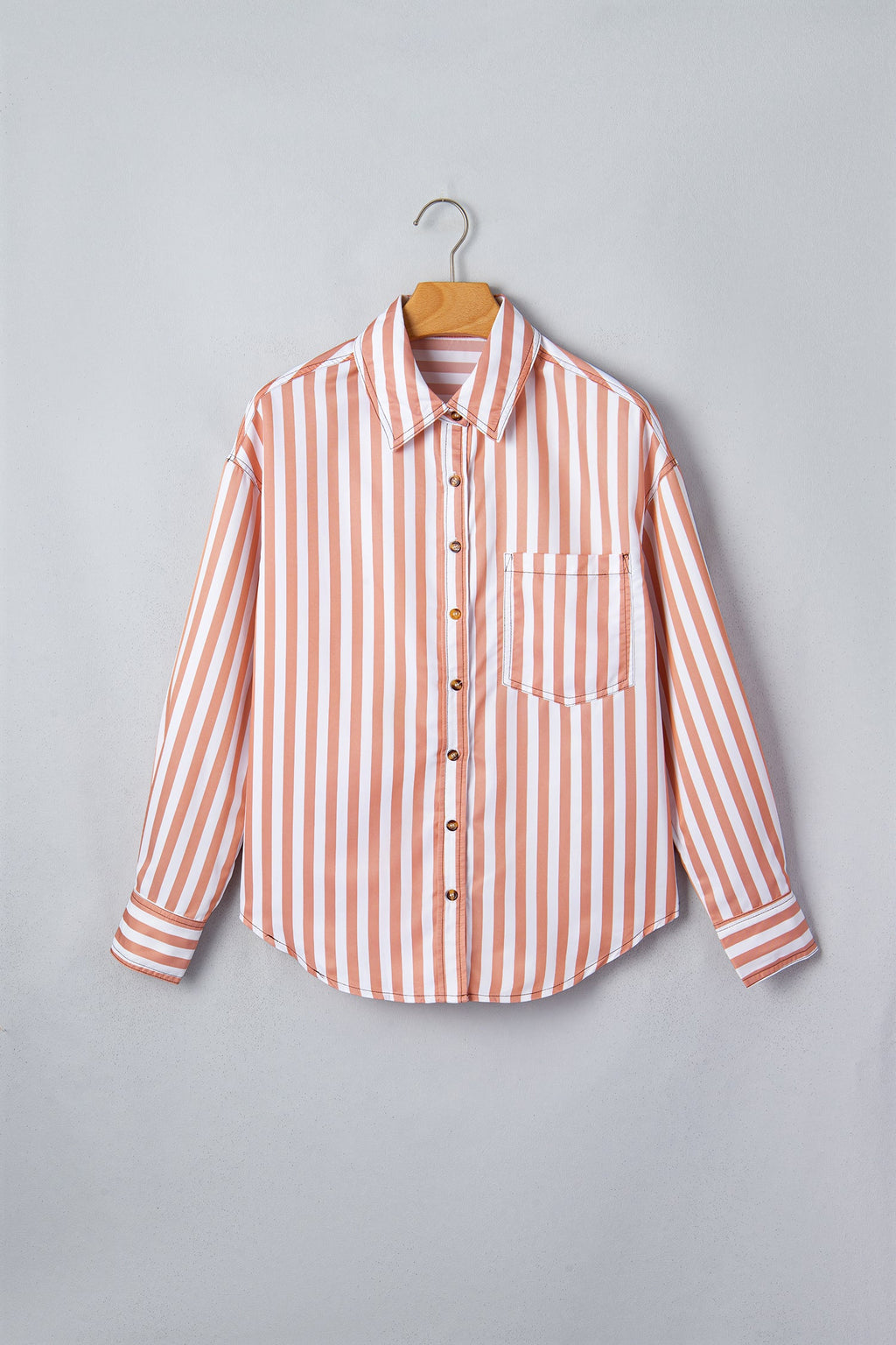Western Stripe Button Down Long Sleeve Shirt