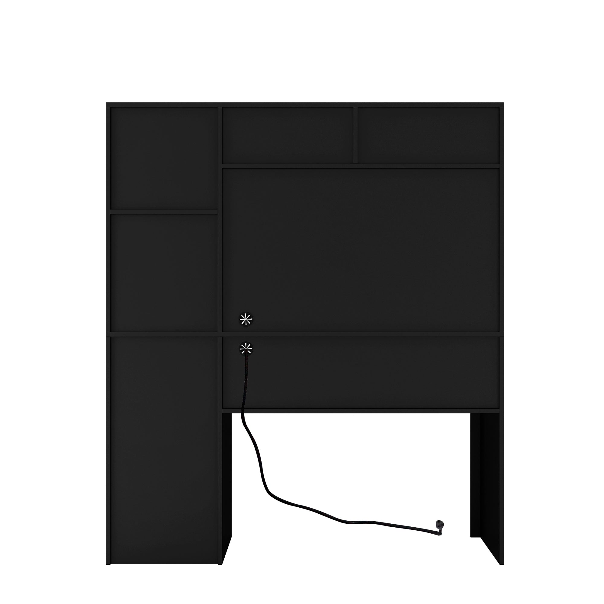 Computer Desk with Hutch & Bookshelf,Wood Executive Desk Teens Student Desk Writing Laptop Home Office Desk with Drawers,3 AC Outlets and 2 USB Charging Ports,Study Laptop Table for Home