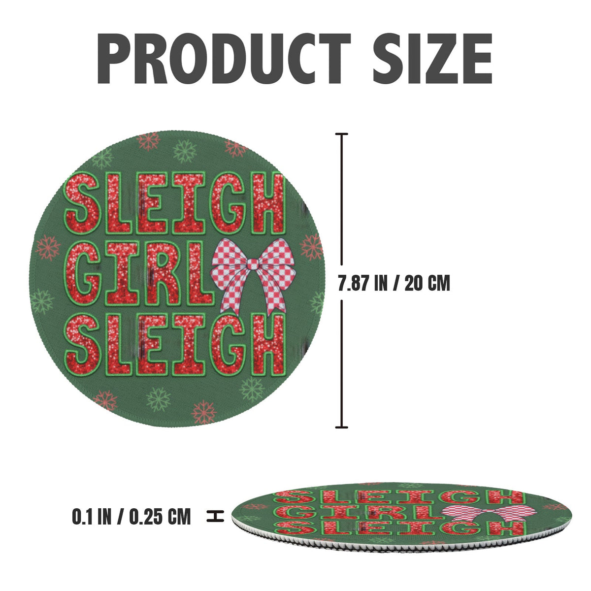 Sleigh Girl Sleigh Custom Round Placemats - 4 pack (Made in USA)