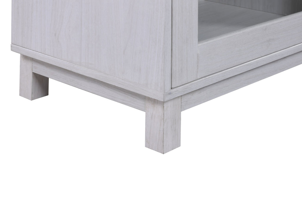Summit 70' White Walnut Finish TV Stand Console with Fireplace, Heater