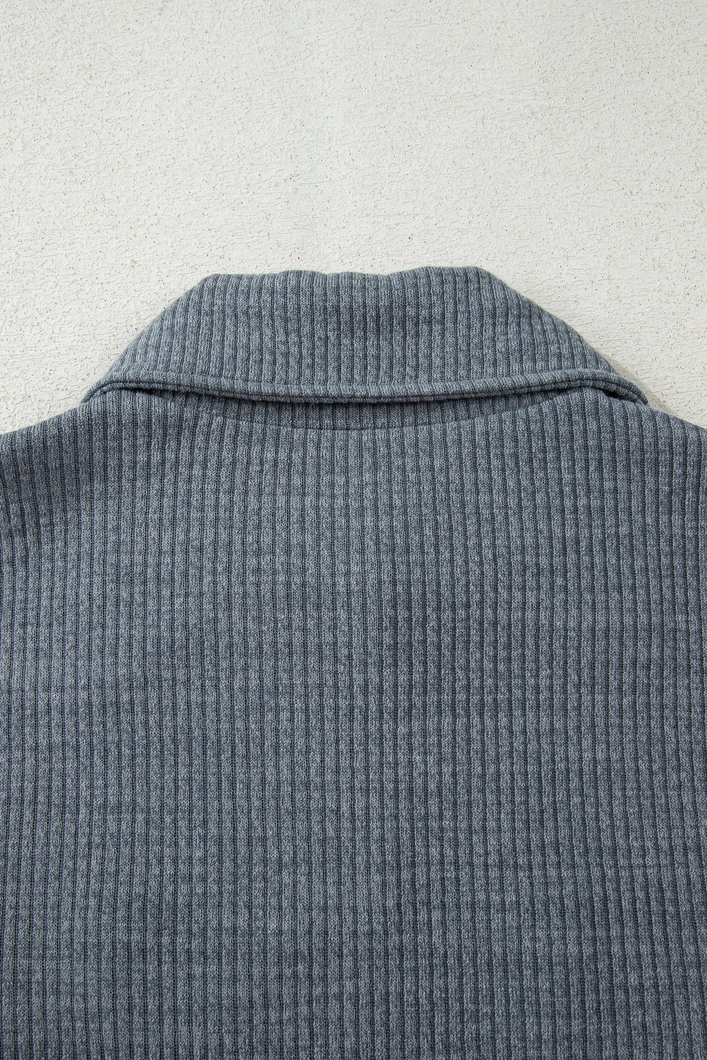 Ribbed Knit Flap Pocket Button-Up Shacket