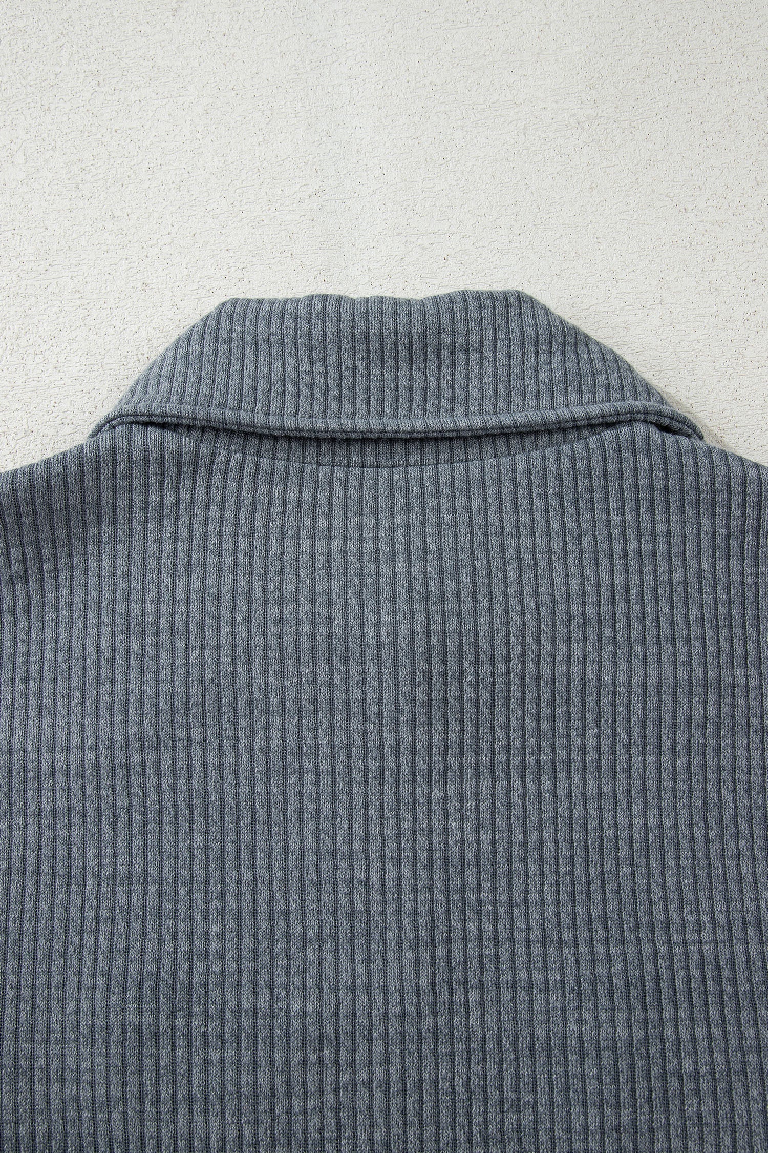 Ribbed Knit Flap Pocket Button-Up Shacket