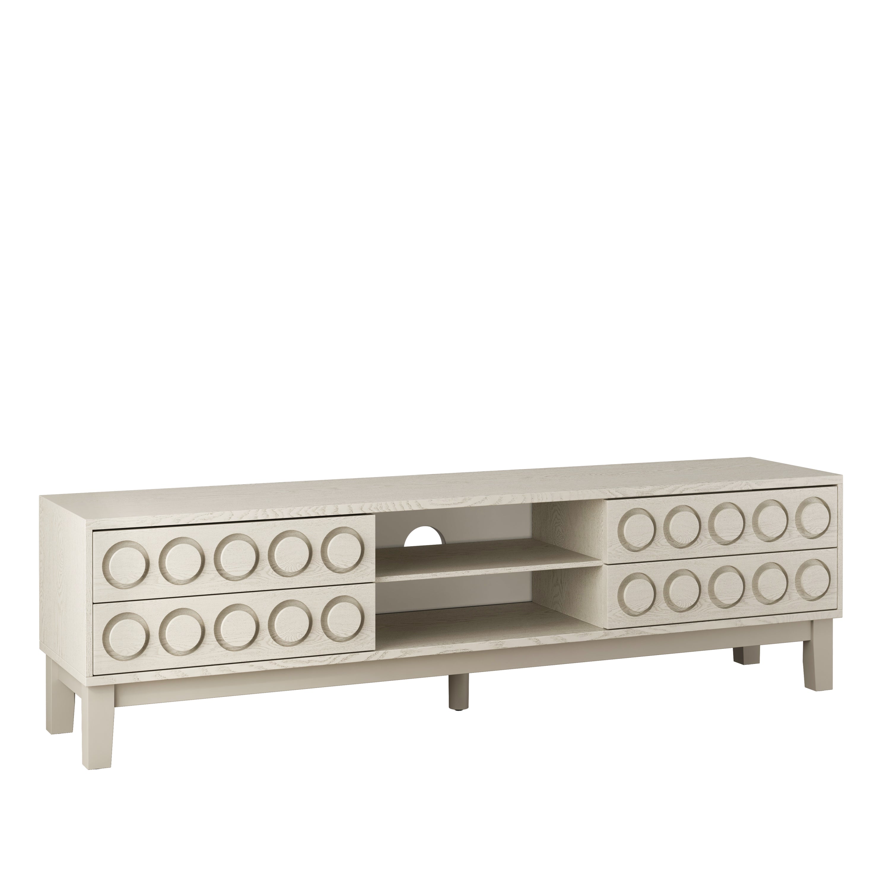 TV Stand for TVs up to 75', Media Console with 4 Drawers, Entertainment Center with Storage for Living Room and Bedroom(White)