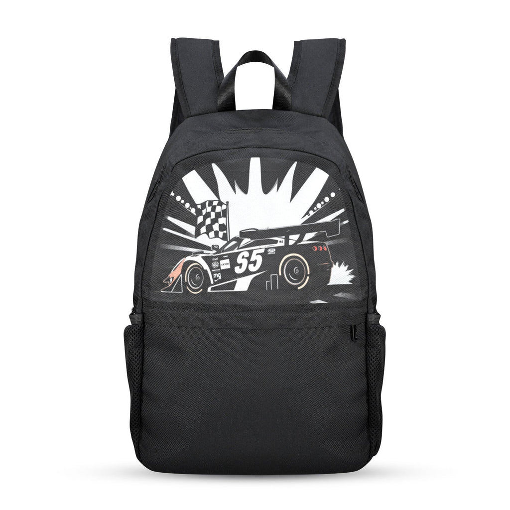 Race Car Winner Boy's Casual School Backpack | Upper Part Printing