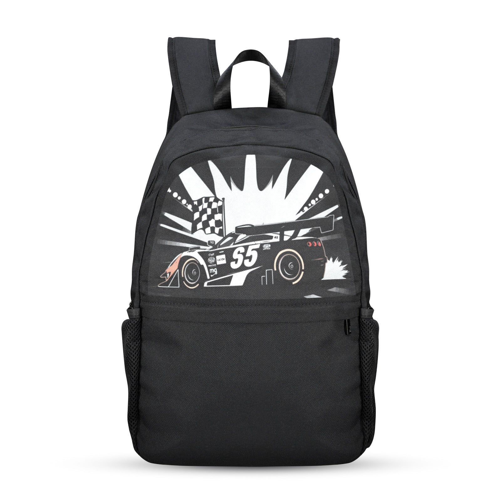 Race Car Winner Boy's Casual School Backpack | Upper Part Printing