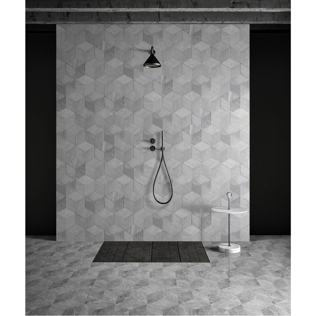 Hexagon Natural Marble Polished Tile For Wall And Floor (Set of 12)