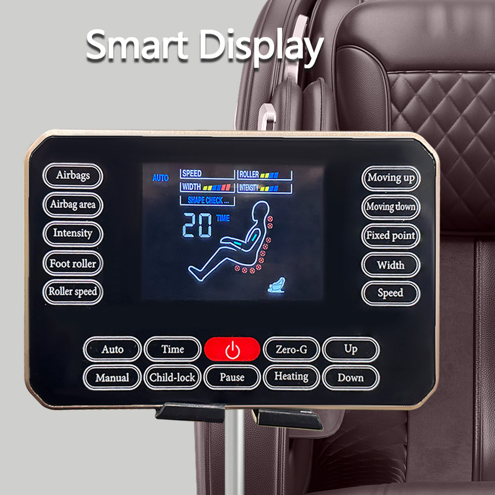 'Luxury Meets Technology! Zero Gravity Massage Chair with SL-Track, Shiatsu, Heated Back & Calves, Foot Rollers, Built-in Speakers & Smart LCD Control – Elevate Your Home or Office Comfort!'