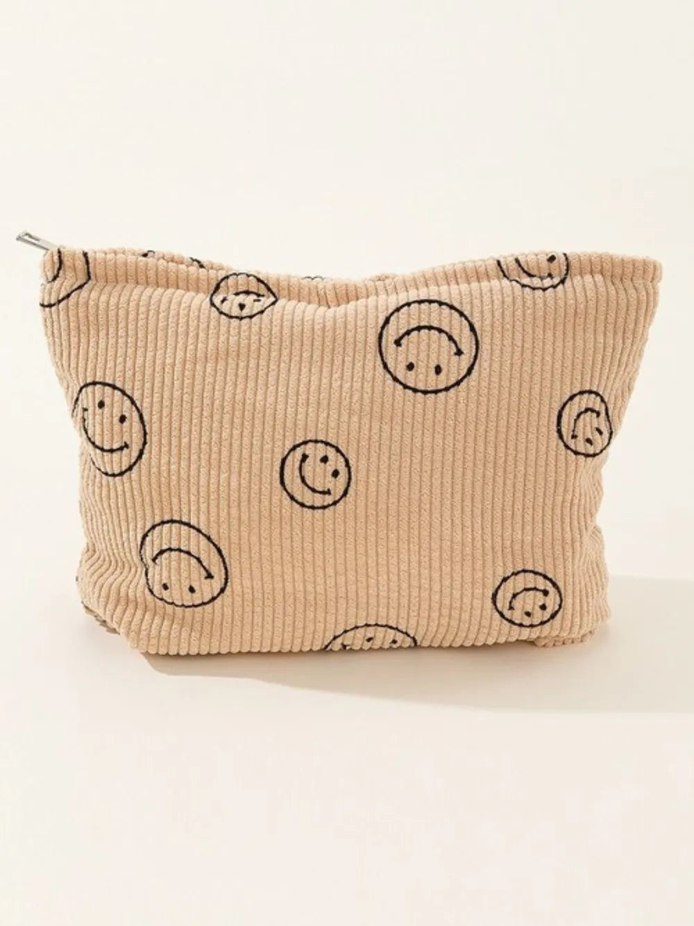 Zenana Corduroy Smile Clutch Bag With Pinstripe Print