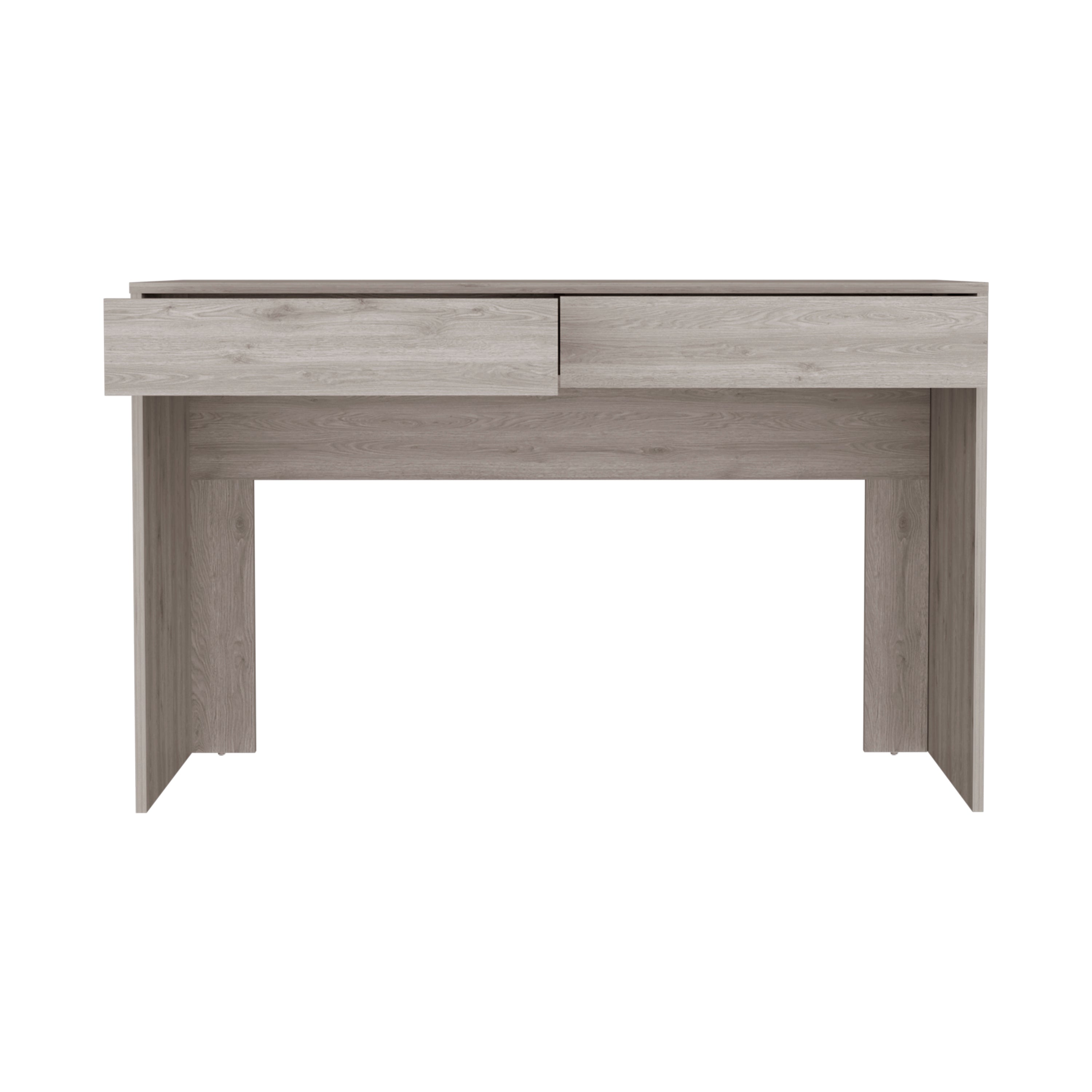 Computer Desk Aberdeen, Two Drawers, Light Gray Finish
