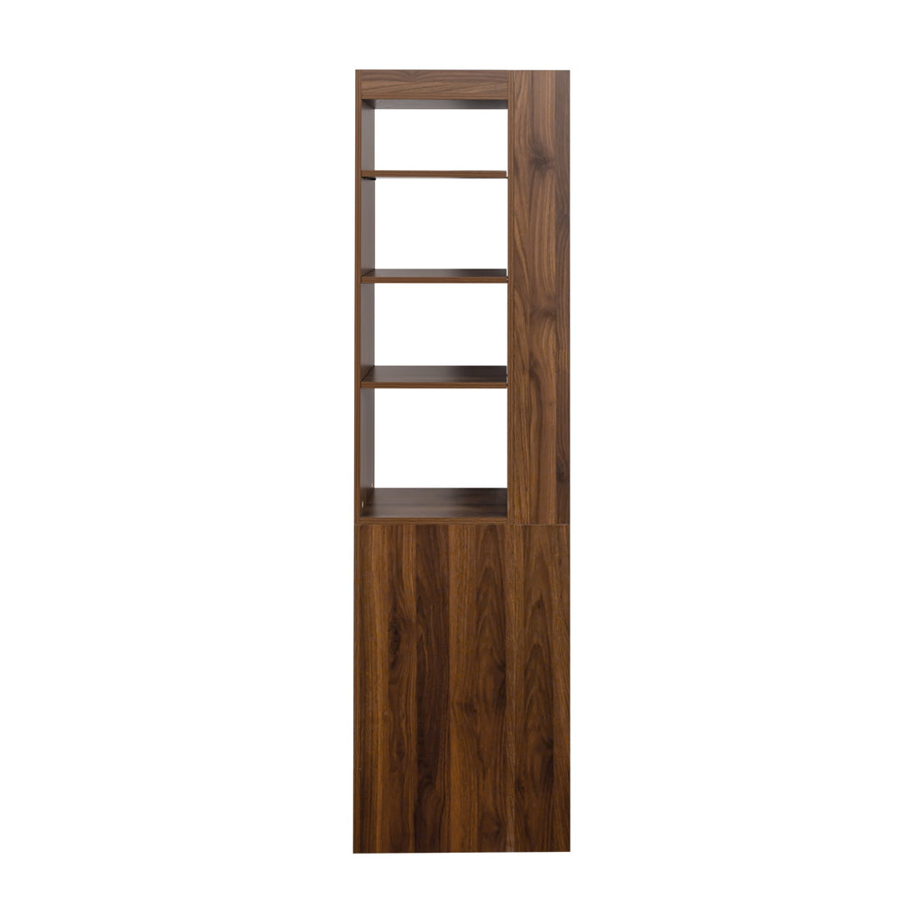70.87' H Display Storage  Cabinet , 4-Tier Shelf, 3 Side Drawers & 4 small display shelves , Modern Wooden Tall Bookshelf Bookcase for Living Room Home Office