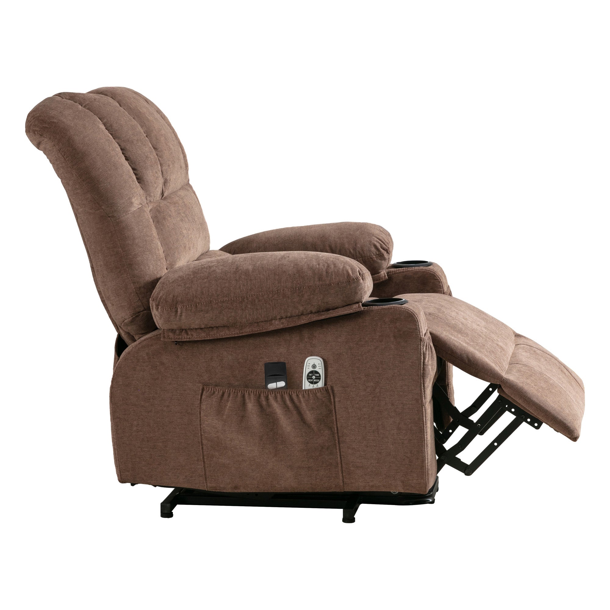 Power Electric massage lift lounge chair, suitable for the elderly, with heating and vibration functions, with USB, can be used for lying down. BROWN