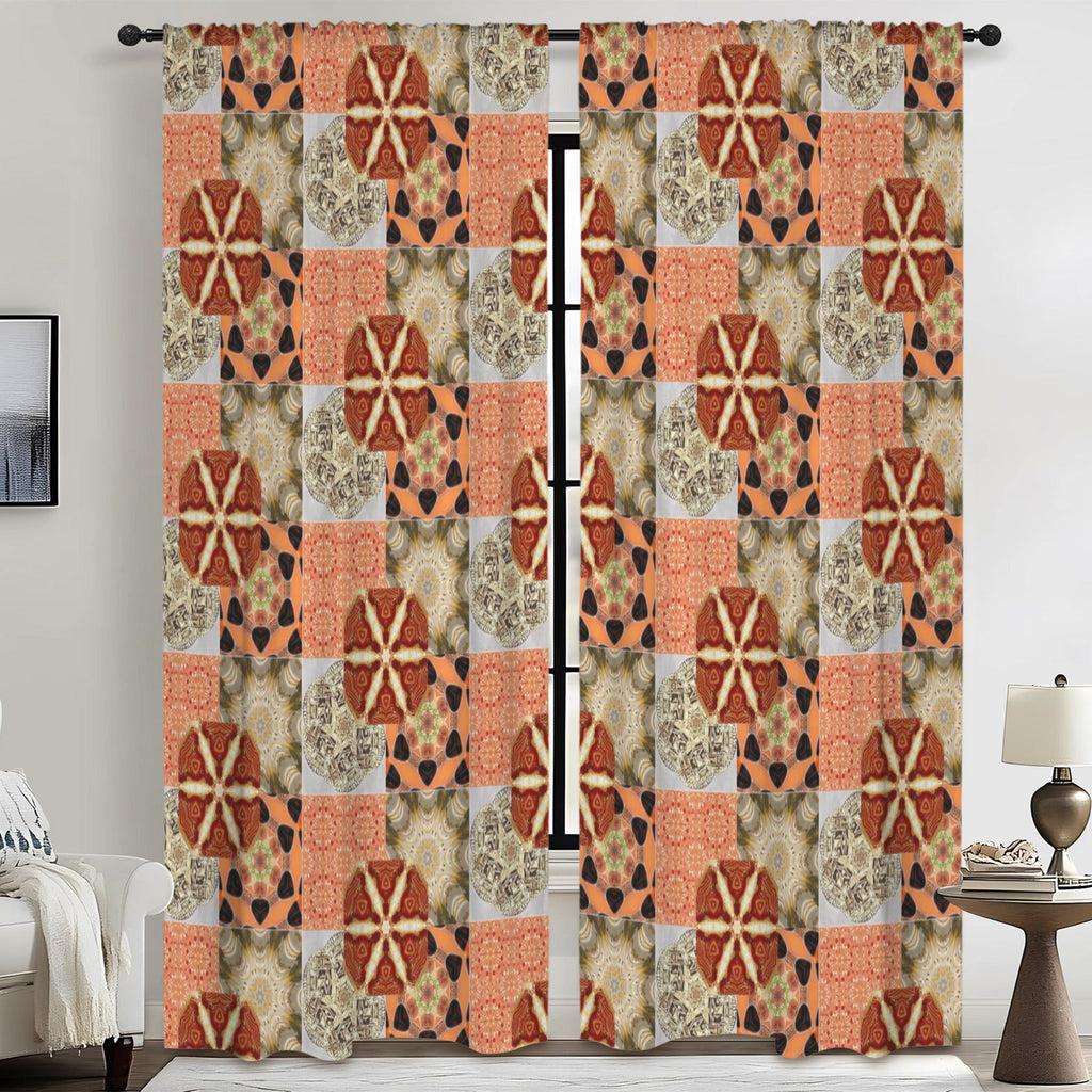 Heritage Revival Quilt Design Floor-To-Ceiling Curtains -  52" x 84" (Made in USA)