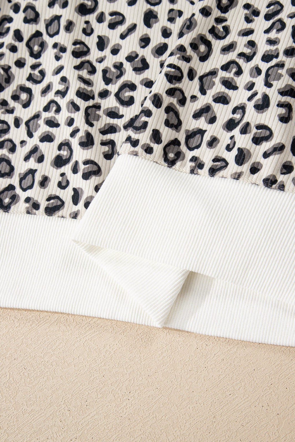 Leopard Corduroy Quarter-Zip Sweatshirt