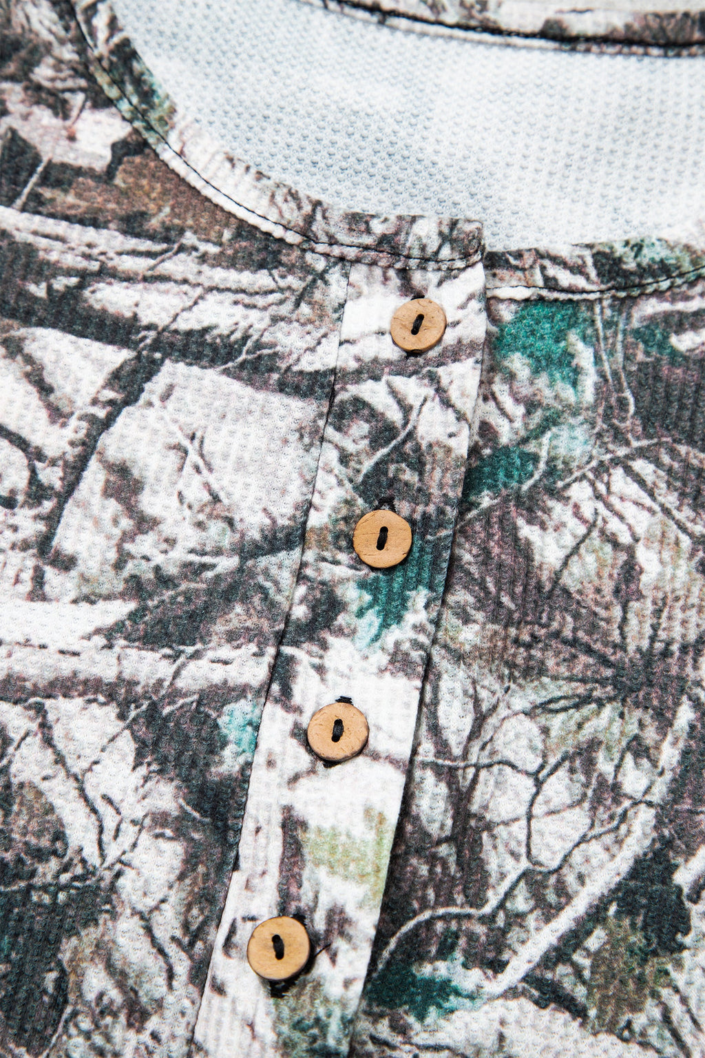 Camo Long Sleeve Top & Elastic Waist Shorts Set