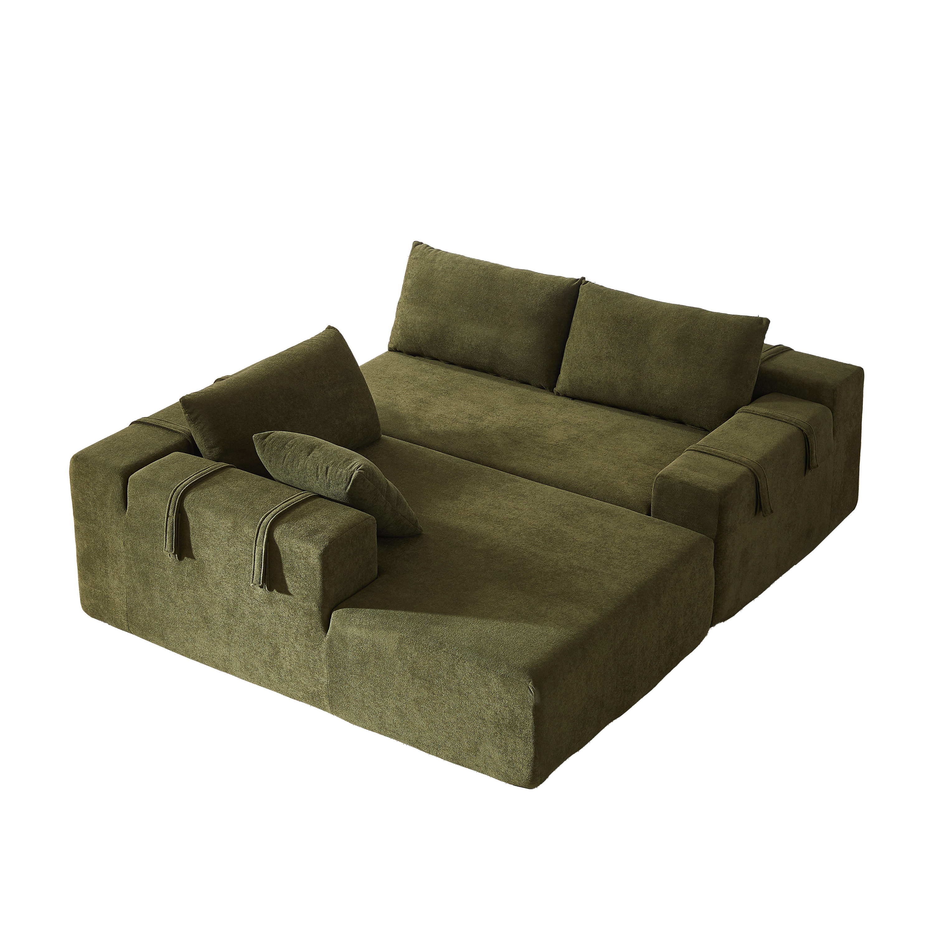 Modern Chenille Upholstered Sectional Sofa Couch Set,Modular 108' L Shaped Sectional Living Room Sofa Set With 6 Pillows,Free Combination Sofa Couch for Living Room,Bedroom(Left Chaise)
