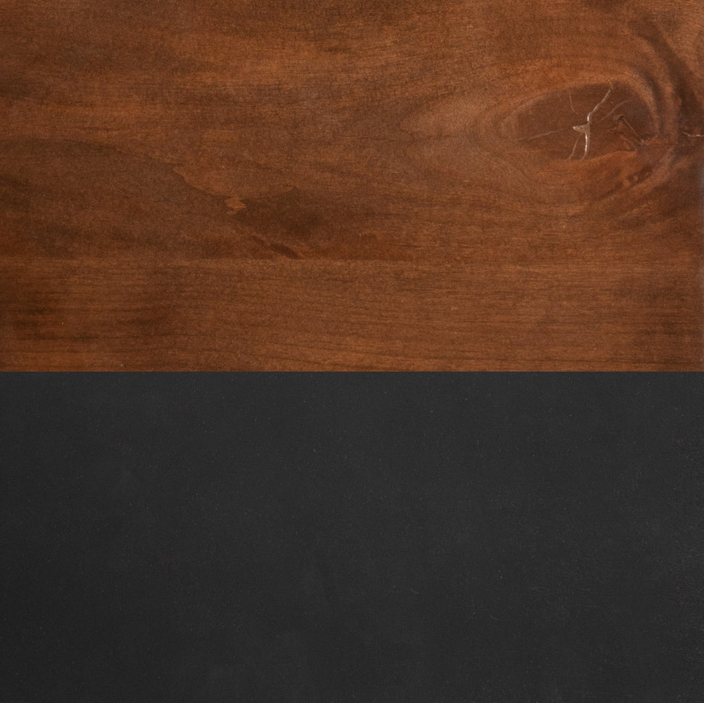 53 inch Writing Desk, No Assembly Required, Black and Whiskey Finish