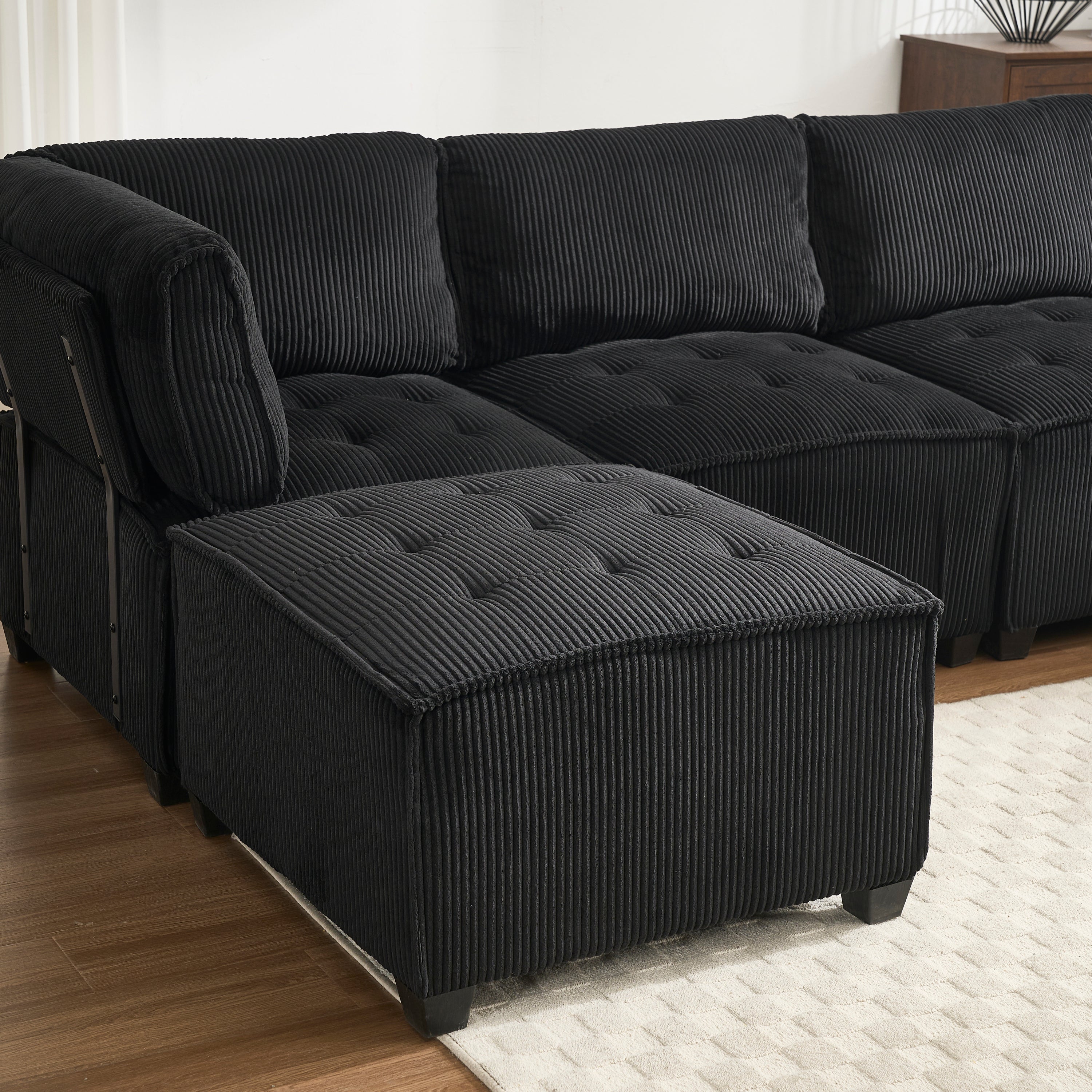 UNITED WE WIN Modular Sectional Sofa U Shaped Modular Couch with Reversible Chaise Modular Sofa Sectional Couch,6- Seat Convertible Sofa,Fit for Living Room