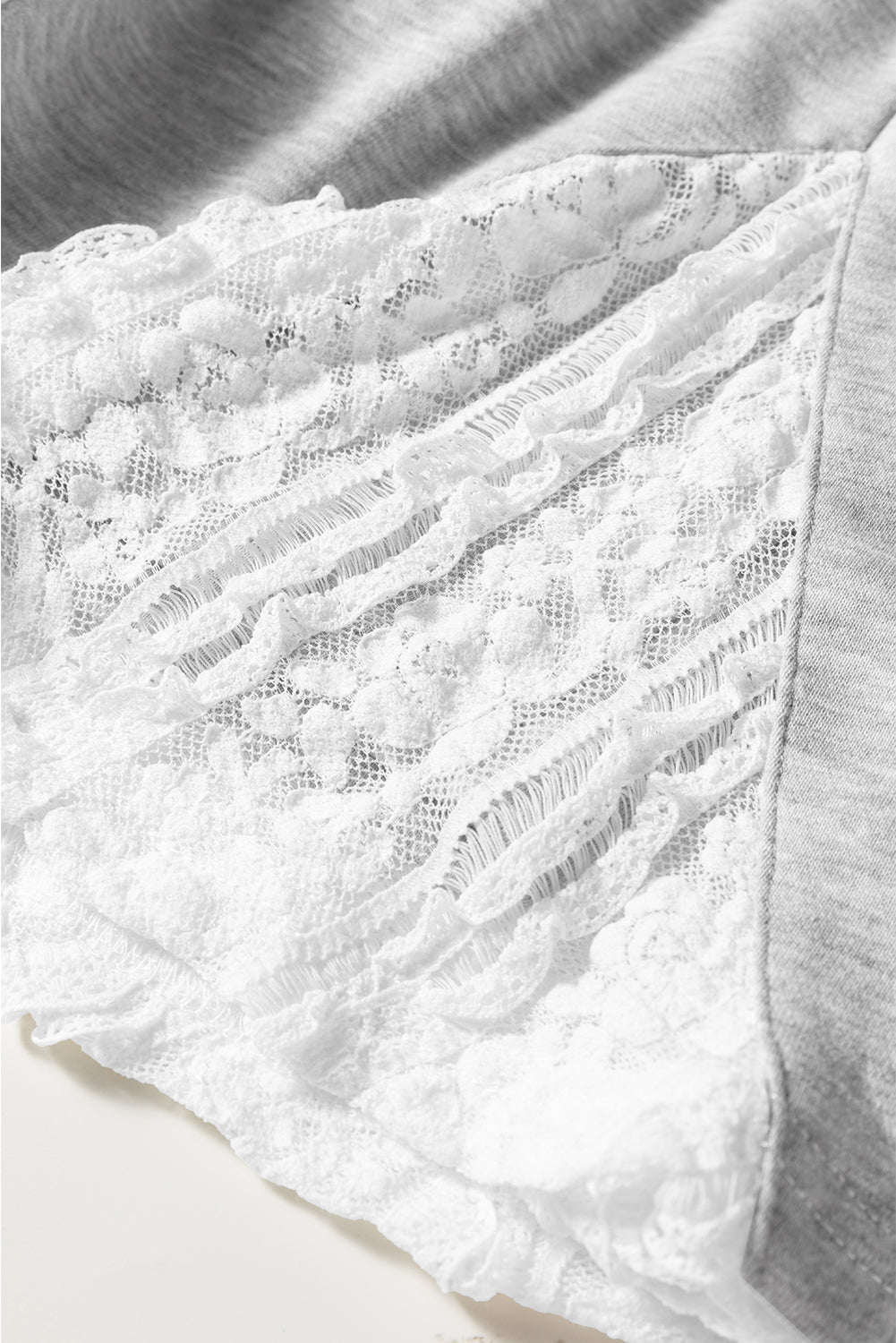 Lace Patchwork Pullover and  Drawstring Skort Set
