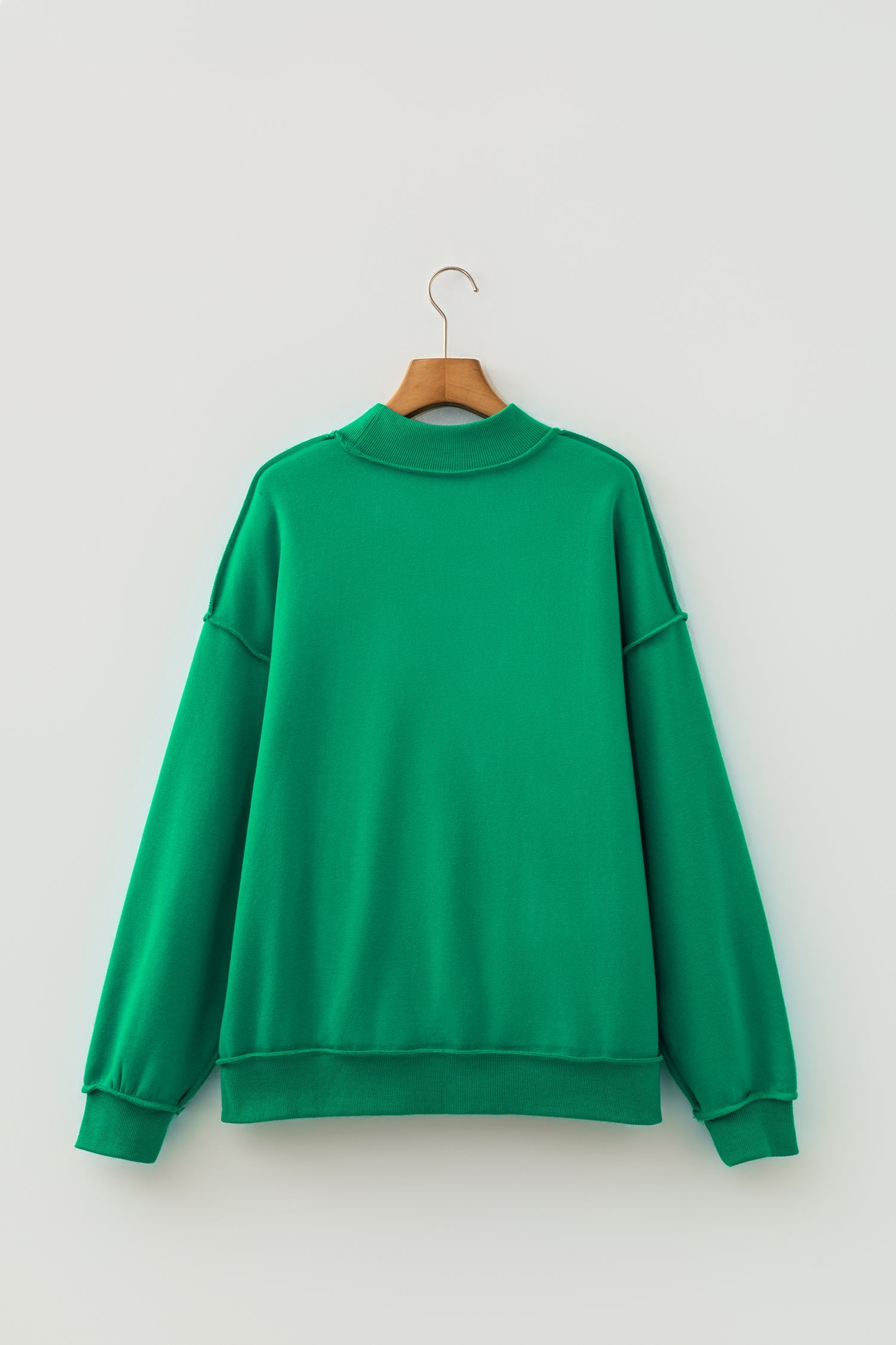 Reversible Mock Neck Oversize Drop Shoulder Sweatshirt