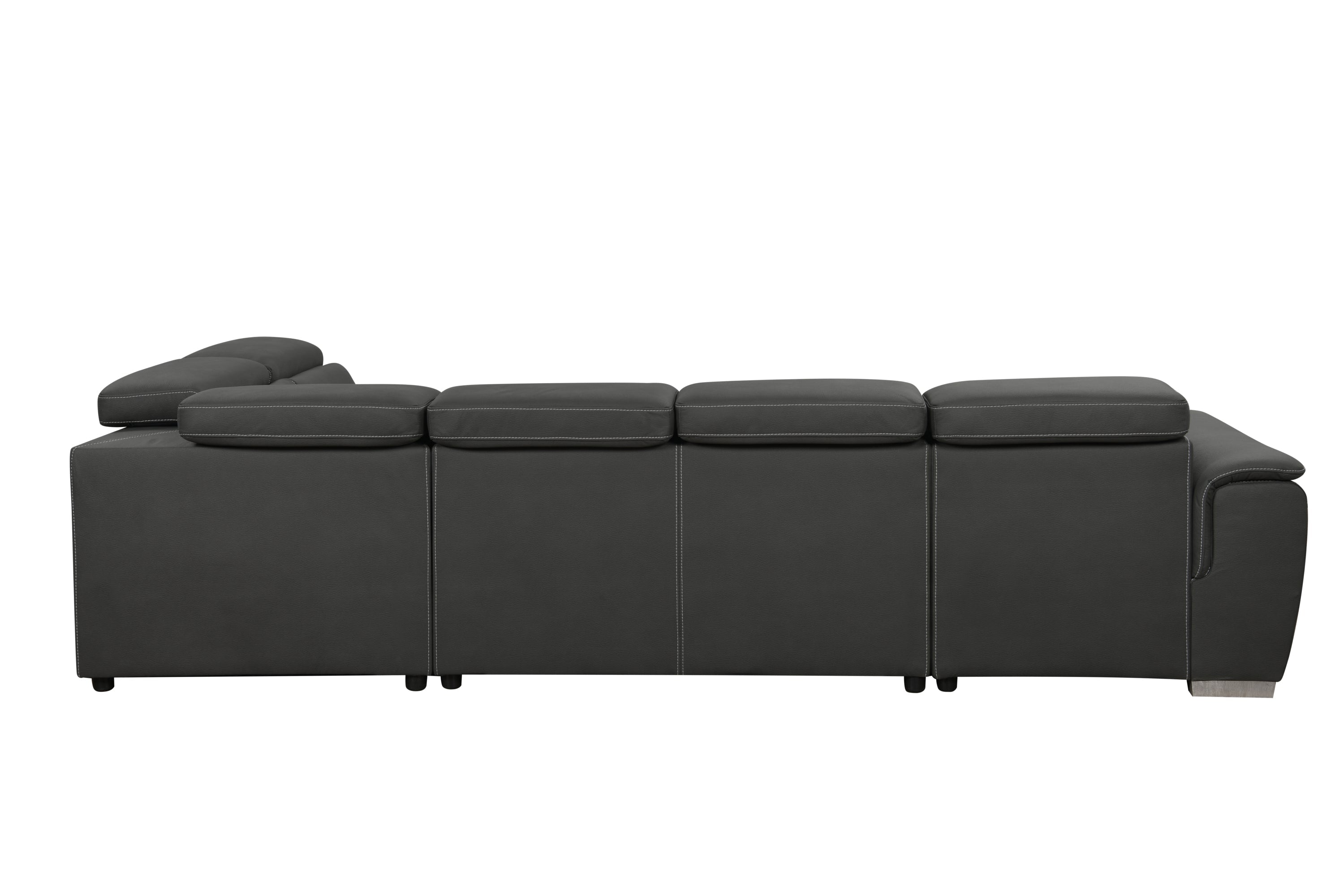 128'Sofa U Shaped Sectional Couch with Ottomans Reversible Modular Sofa 7 Seater Couch with Storage Seat,Living Room Furniture Sofa Sets with Adjustable Headrest, Grey