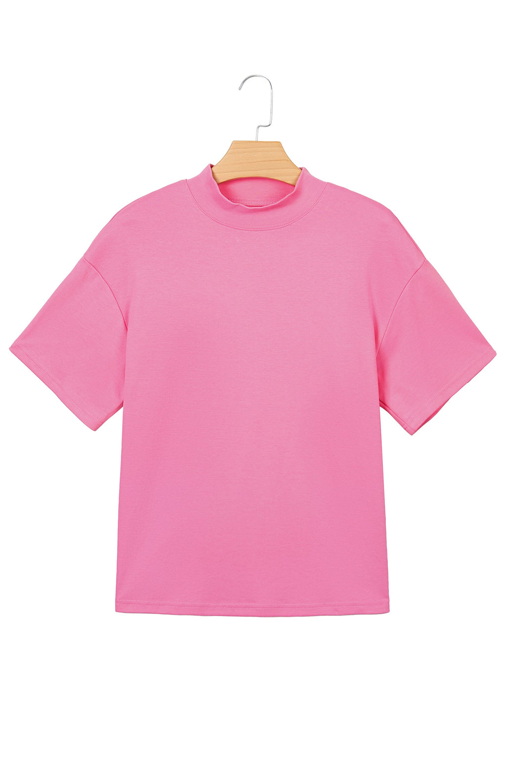 Oversized Solid Color High Neck Tee