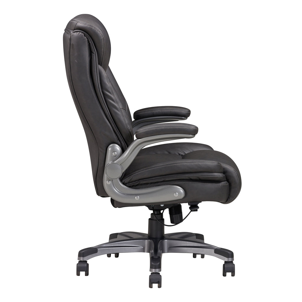 Modern Ergonomic Office Executive Chair, Adjustable Bonded Leather Armchair for Home Office Study, Grey