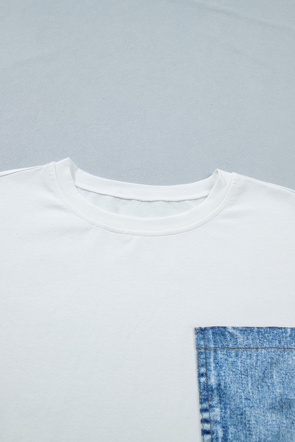 Colorblock Chest Pocket Patch Short Sleeve Top