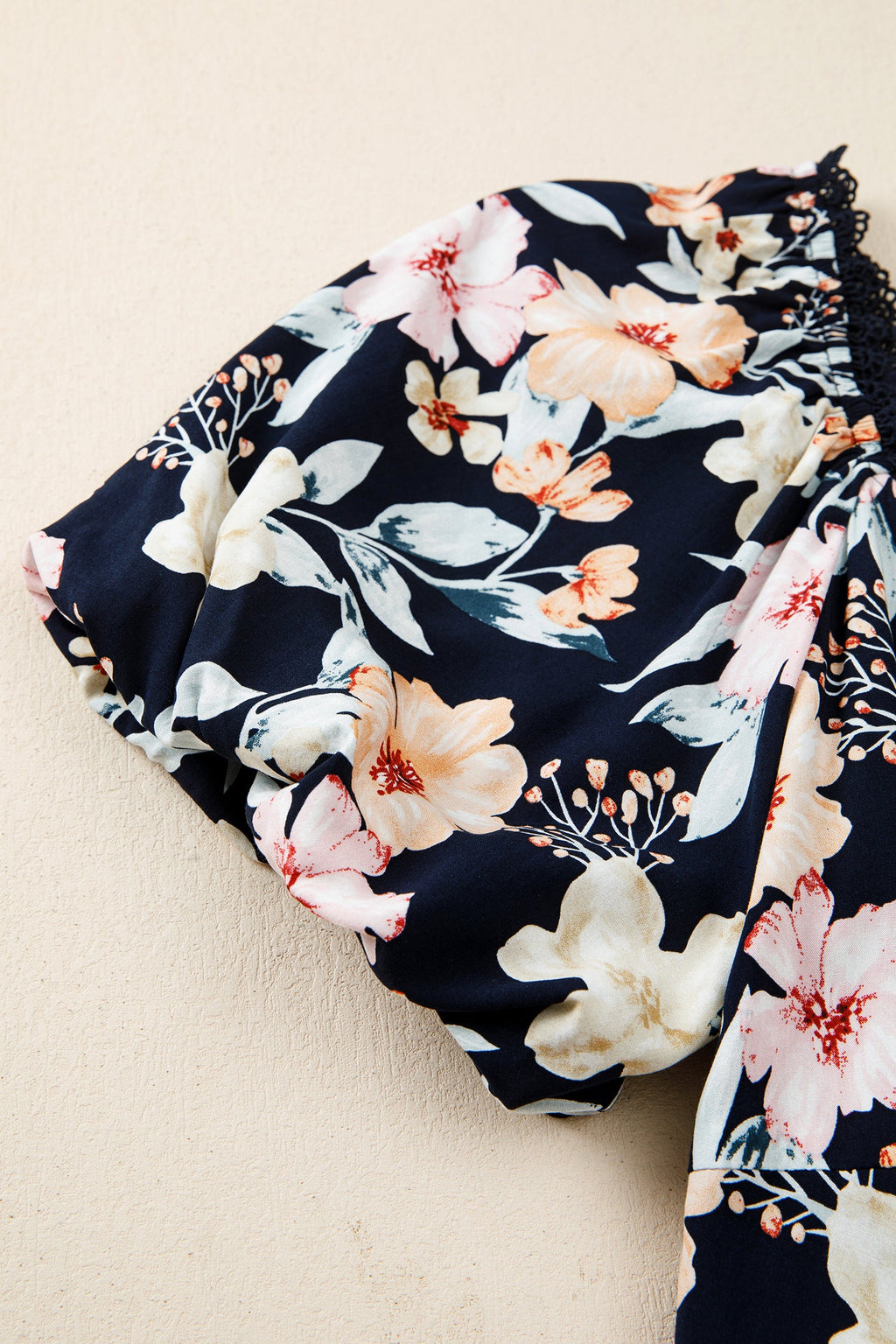 Floral Short Sleeve Smocked High Waist Maxi Dress