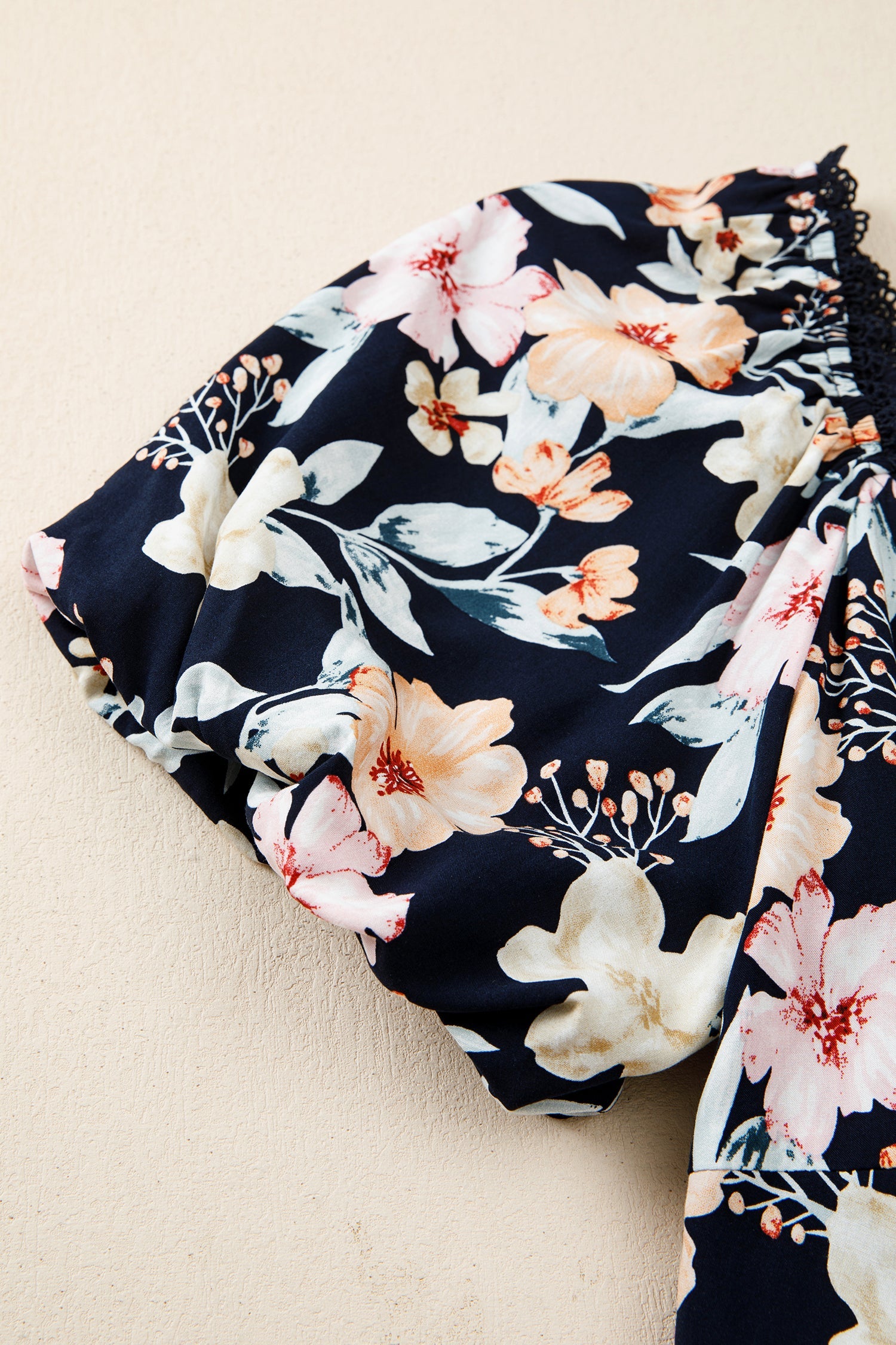 Floral Short Sleeve Smocked High Waist Maxi Dress