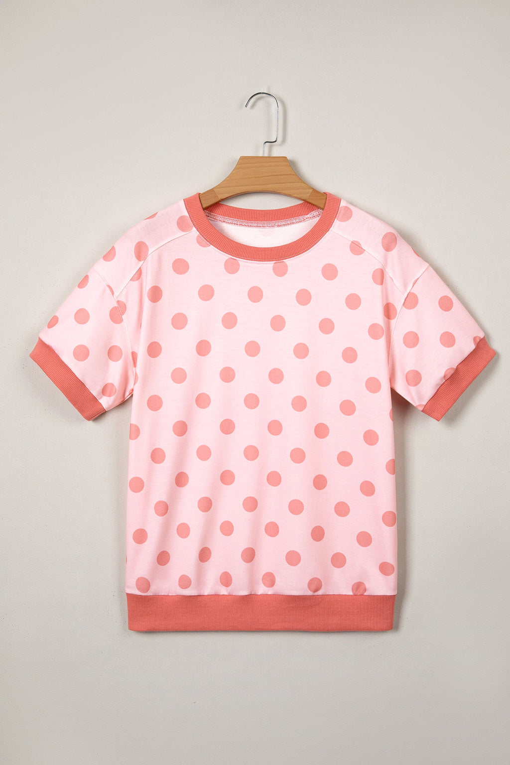 Colorblock Polka Dot Short Sleeve Tee