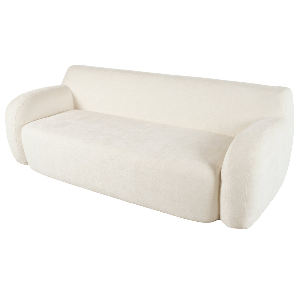 U_Style 81.5' Minimalist Compression Sofa, Curved Design, 3-Seater Casual Sofa for Living Rooms, Bedrooms, and Apartments