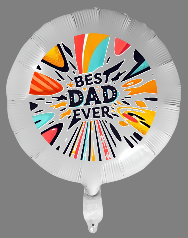 Best Dad Ever 18-inch Custom Aluminum Foil Balloons - Pack of 5 (Made in USA)