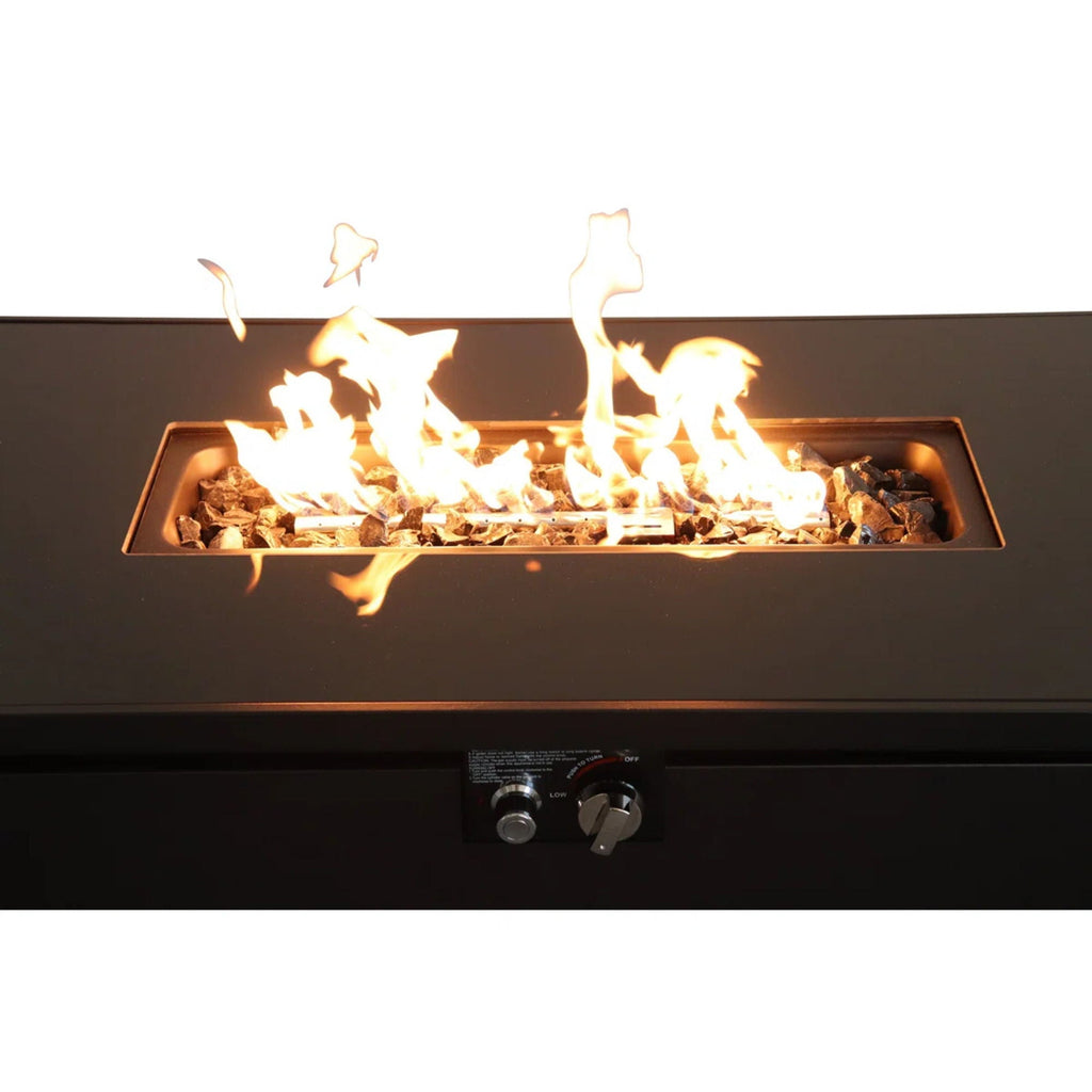 Rectangular Fire Pit With Frame Elegant Design