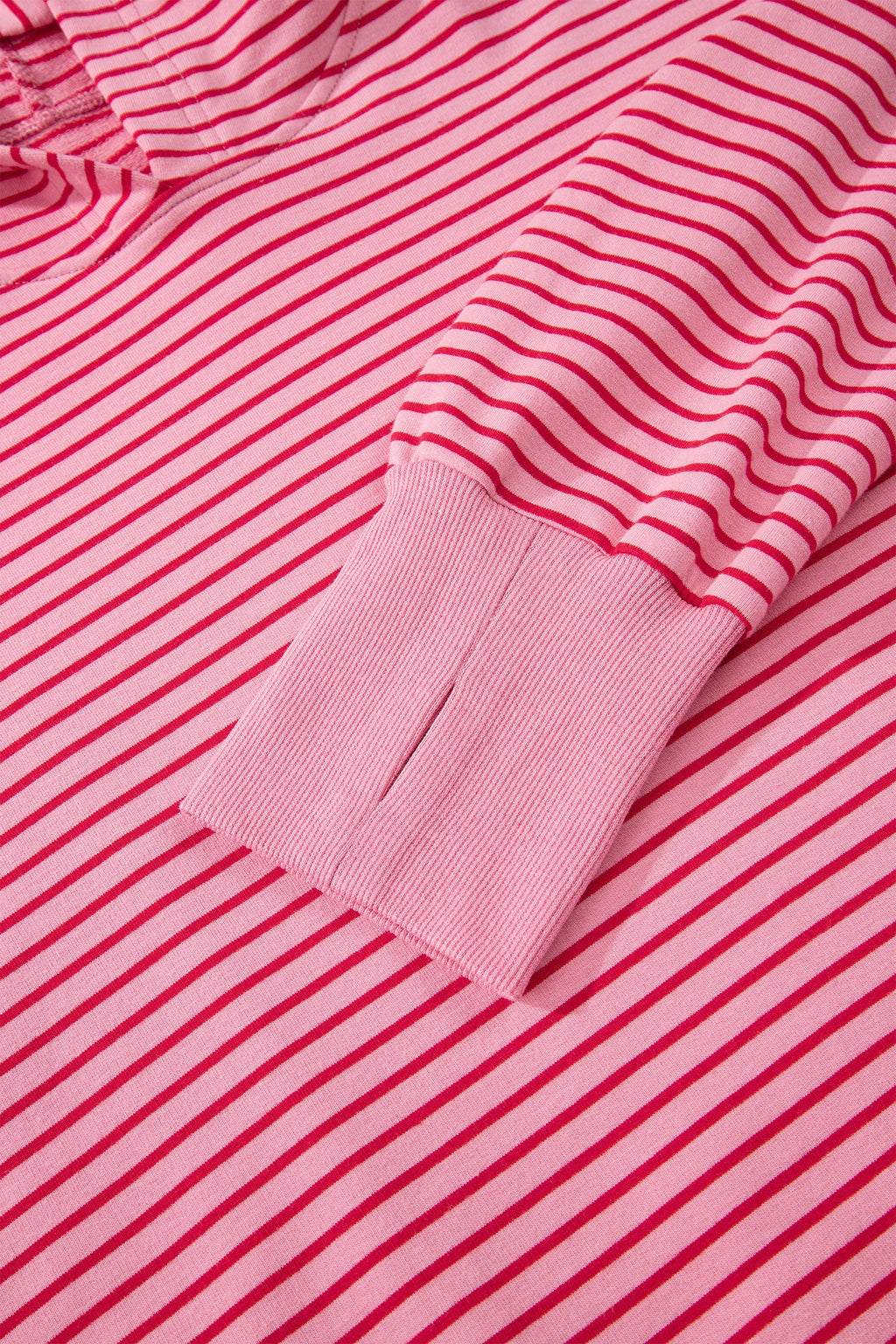 Stripe Thumbhole Drop Shoulder Sleeve Hoodie