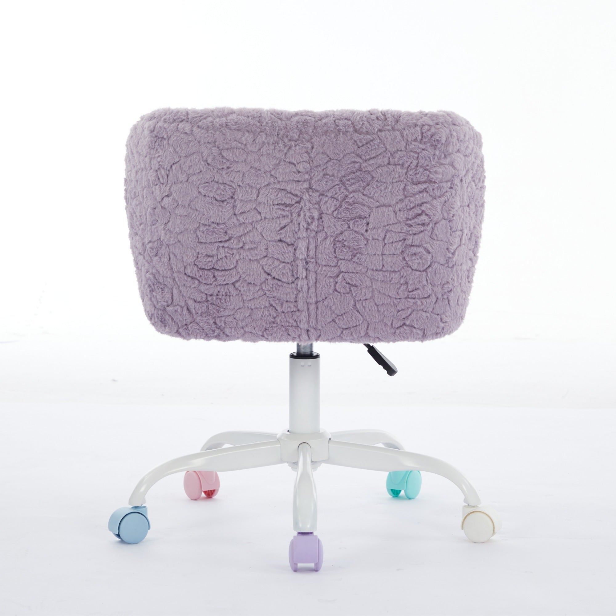 A&A Furniture Office Chair,Artificial rabbit hair Home Office Chair with Metal Base,Adjustable Desk Chair Swivel Office Chair,Vanity Chair(Violet)