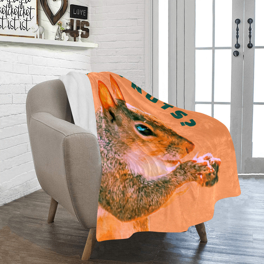 Are You Nuts Squirrel Ultra-Soft Micro Fleece Blanket 40" x 50" (Made in USA)