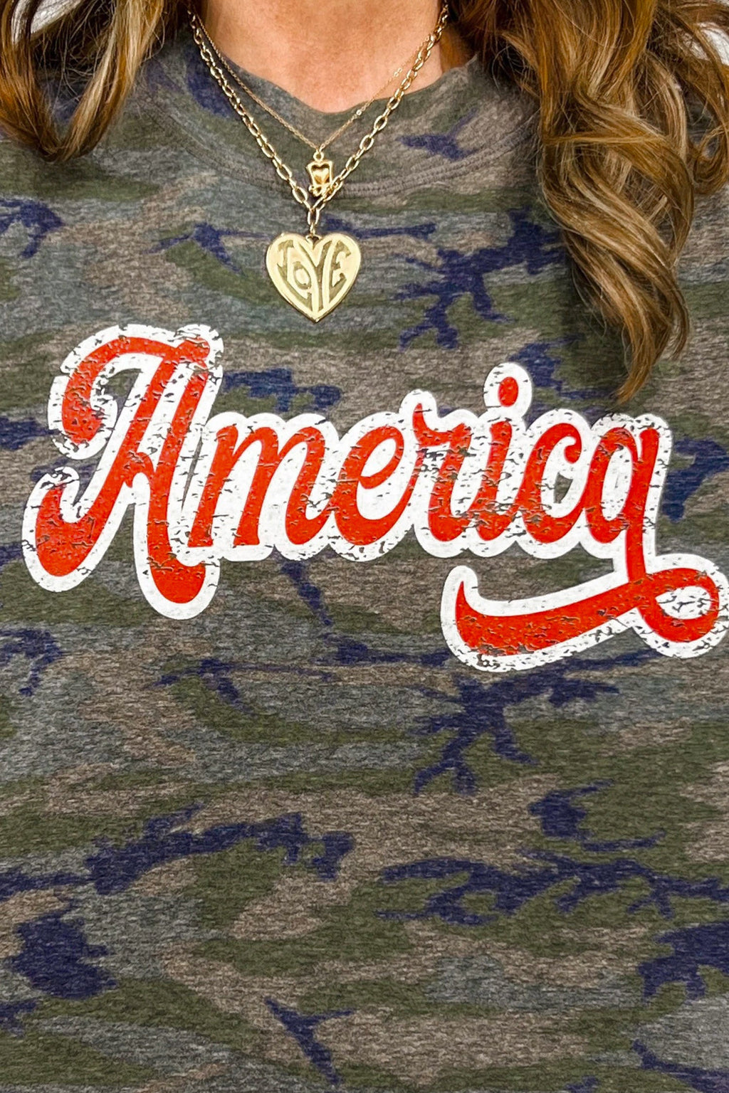 Camo America Patriotic Graphic Tee