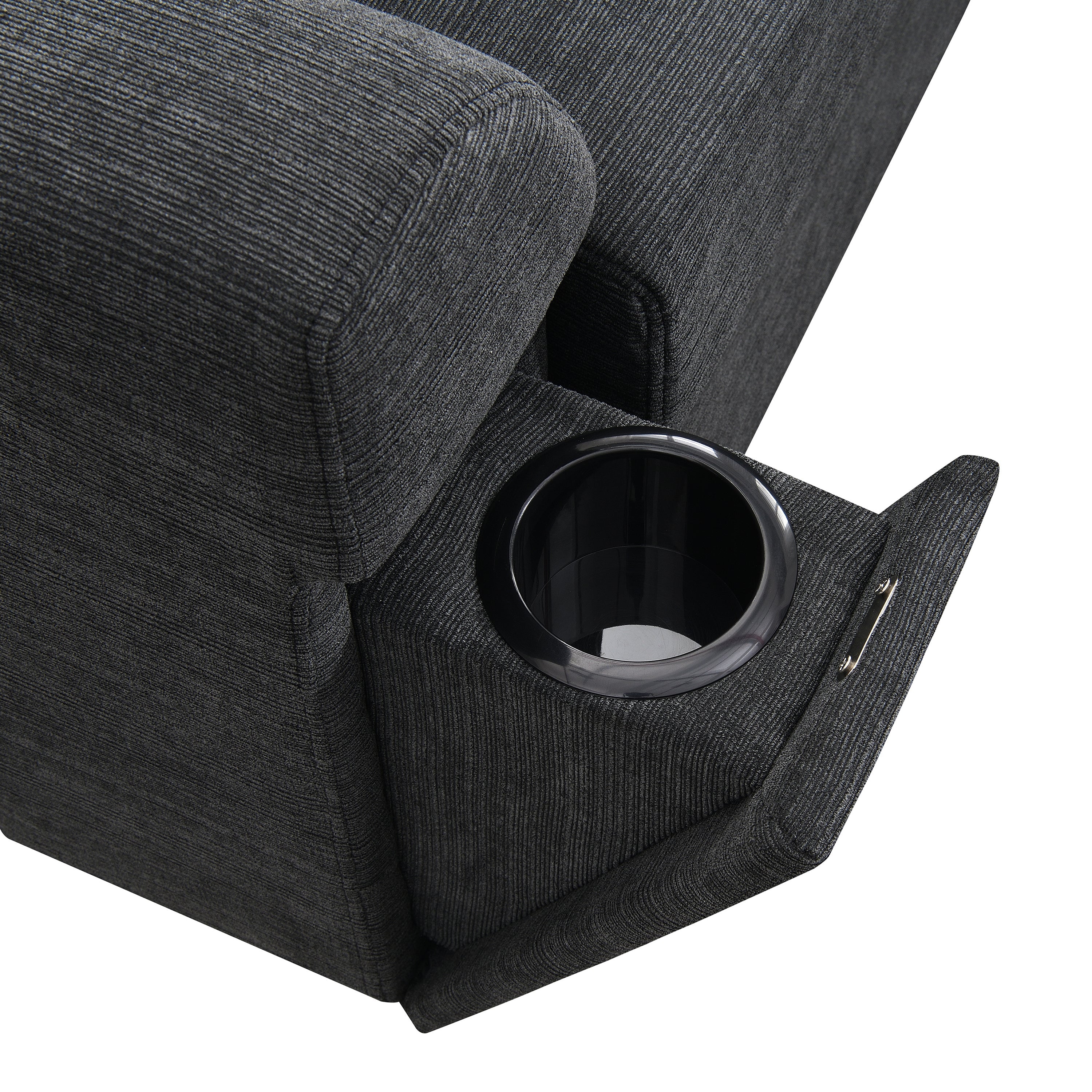 Chenille U Shaped Sectional Sofa with Ottoman and Storage, USB Ports, 2 Colors